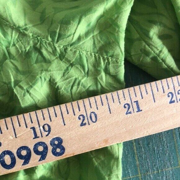 Coldwater Creek Button Up Shirt Womens Medium M Green Floral ¾ Sleeve Roll Tab - Picture 5 of 6